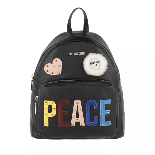 Love Moschino Peace Backpack Black Backpack