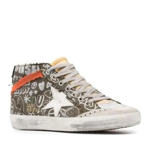 Golden Goose lage-top sneaker Mid Star Lettering Print High-Top Sneakers Grey