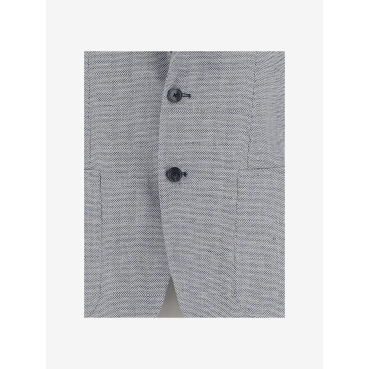 ボトムスその他 Tagliatore Linen Blend Single-Breasted Jacket Tagliatore Linen Blend Single-Breasted Jacket Grey | Blazer