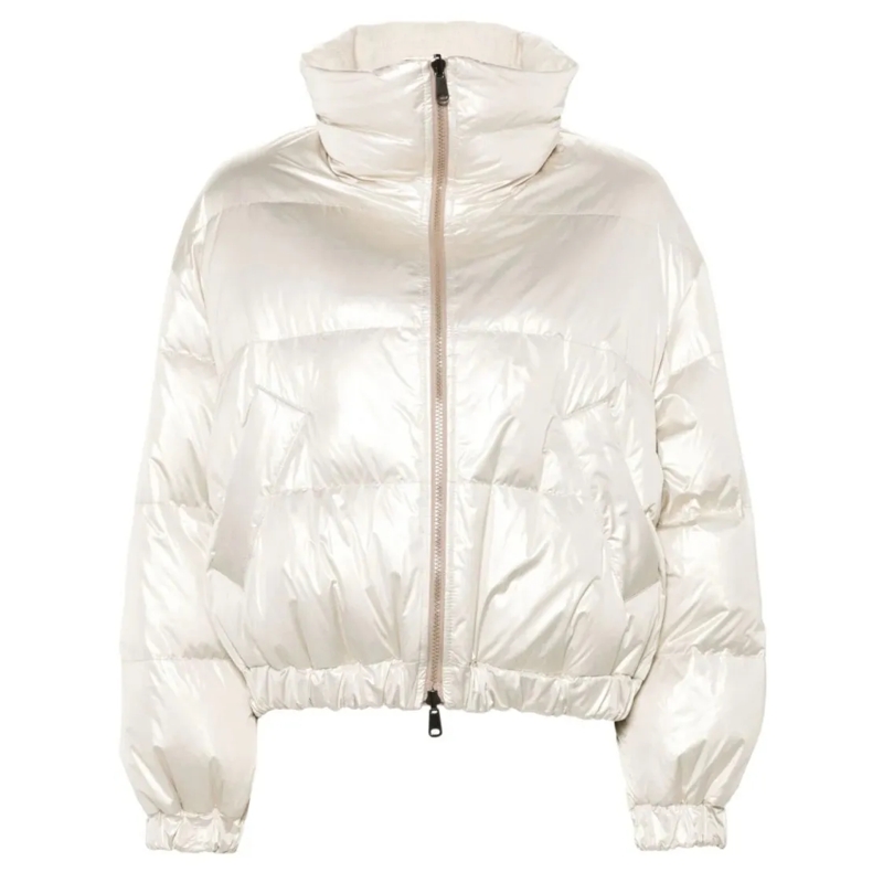 Brunello Cucinelli  Reversible Down Jacket With High Collar White