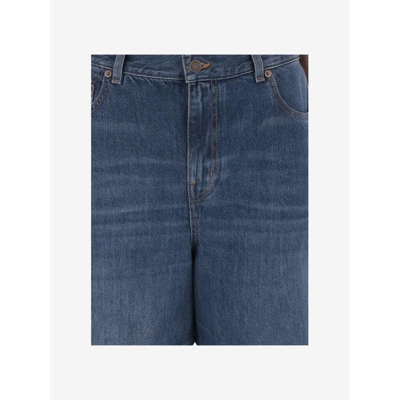 Chloé Wide-Leg-Jeans Wide Leg Cotton Denim Jeans Blue(Image 3)
