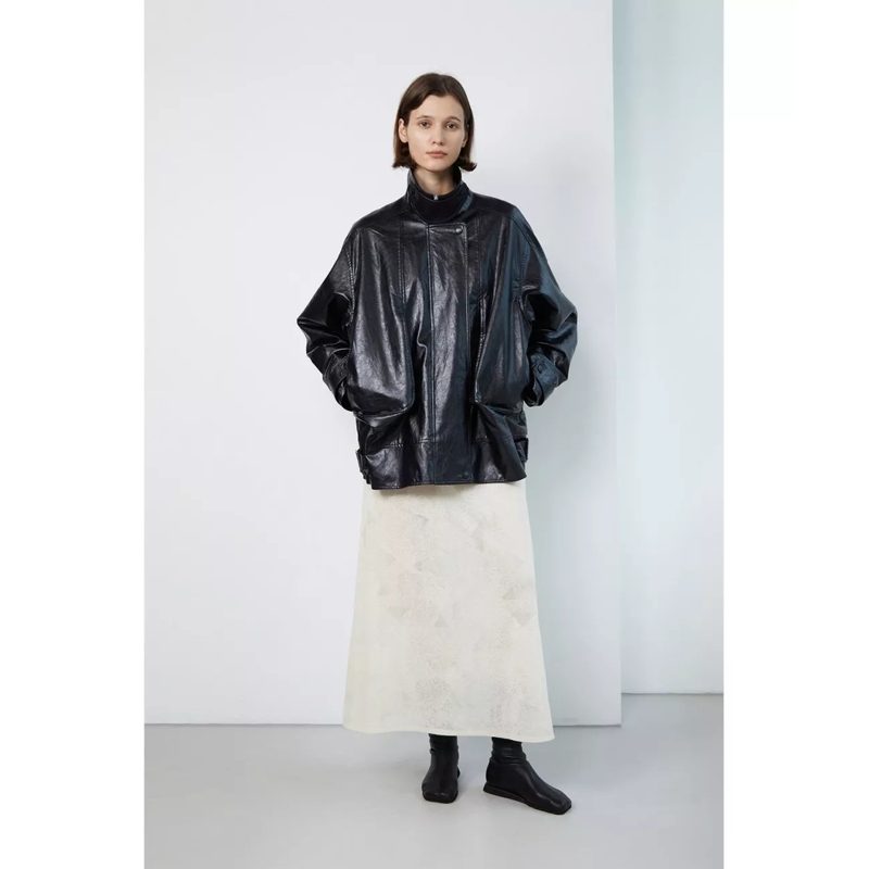 Low Classic  LOW CLASSIC Schwarze, oversized Jacke mehrfarbig