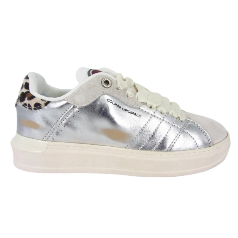 Colmar Originals Lage-top sneaker Metallic Silver And Beige Suede Low-Top Shoes White