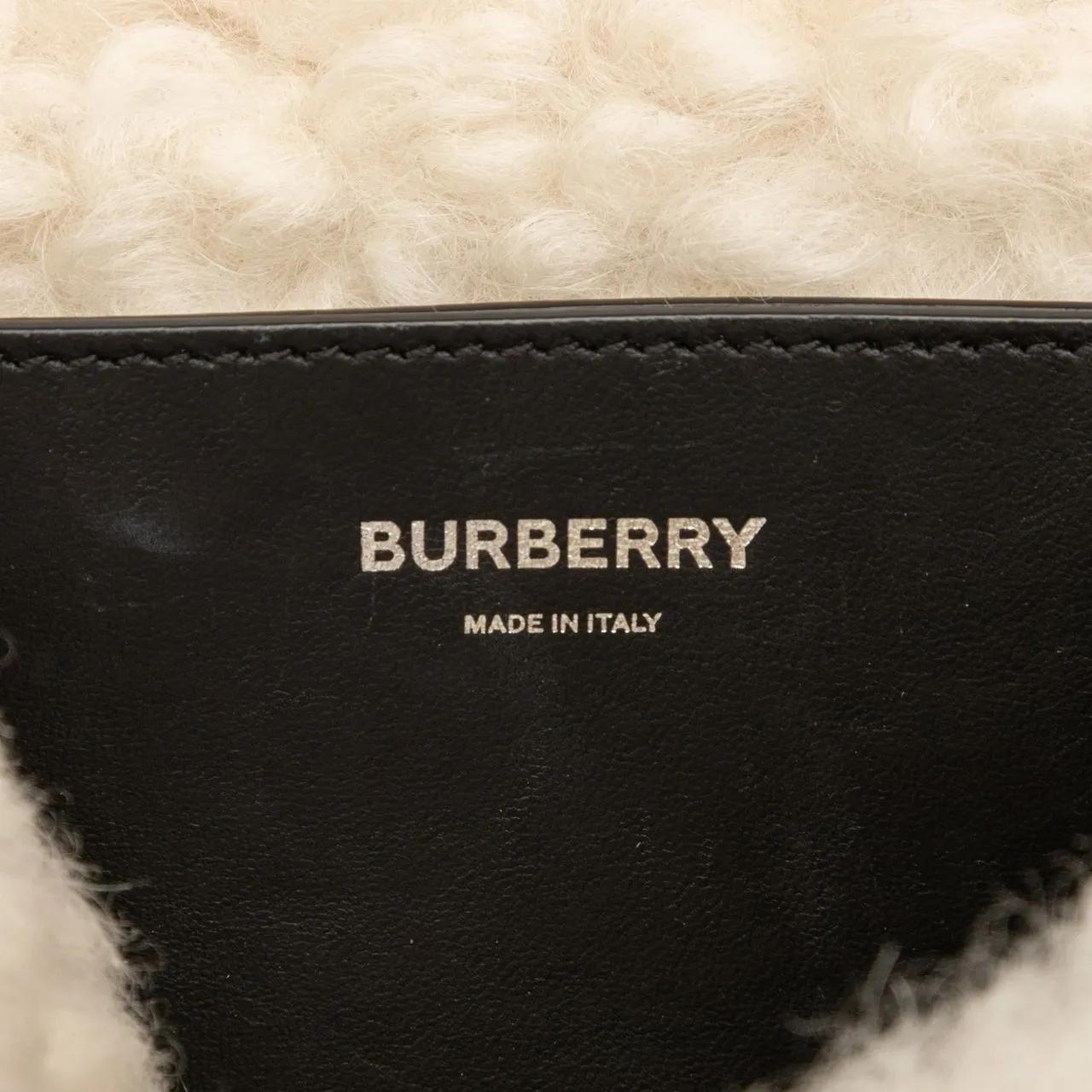 Thumbnail - Burberry Hobo Bags - Small Shearling Trimmed Coated Canvas Lola Crossbo - Gr. unisize - in Schwarz - für Damen