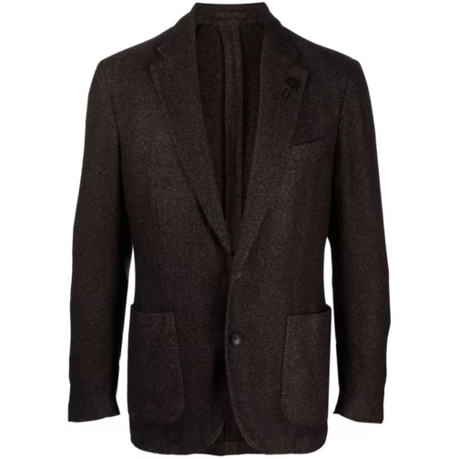 Lardini Single-Breasted Cashmere-Blend Blazer Black 