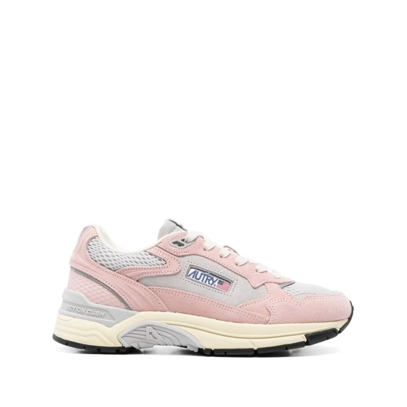 Autry International Lage-top sneaker Panelled Light Grey And Soft Pink Sneakers White