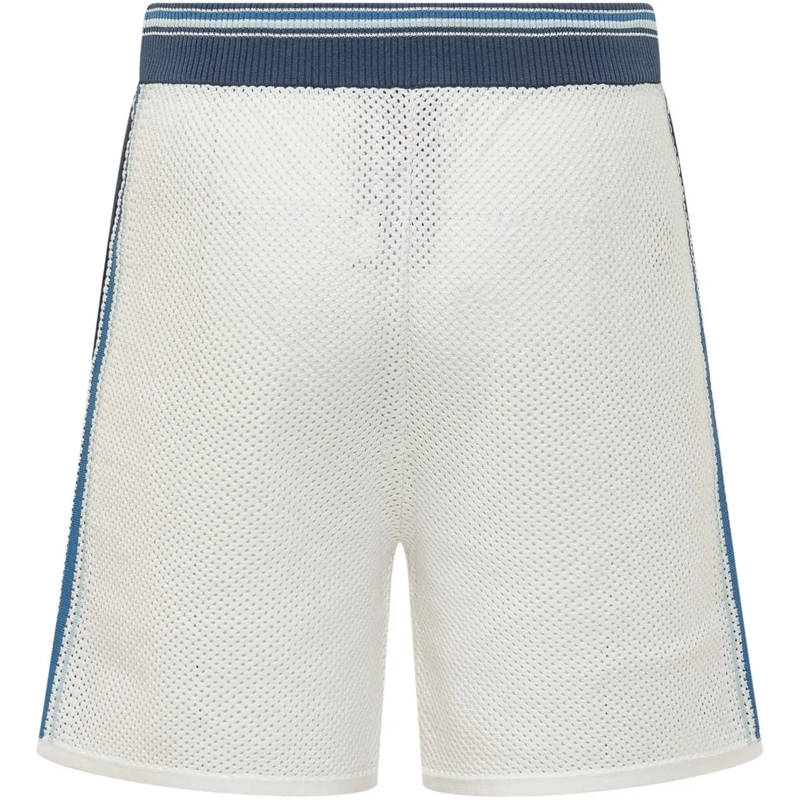 Casablanca Shorts Shorts in Maglia Traforata a Righe Laterali weiß(Image 2)
