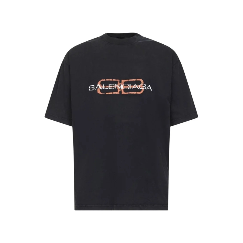 Balenciaga T-shirt Essential Black T-Shirt With Crew Neckline And Tim Black