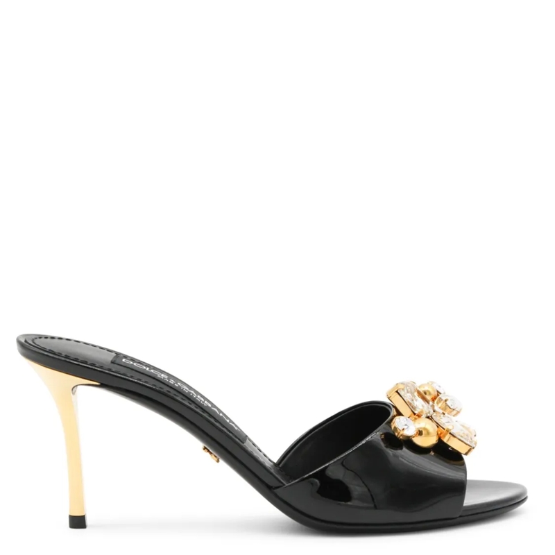 Dolce&Gabbana Sandalen Black Crystal-Detail Sandals Black