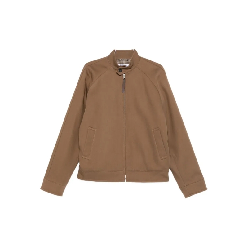 Moschino  High Neck Cotton Jacket Brown