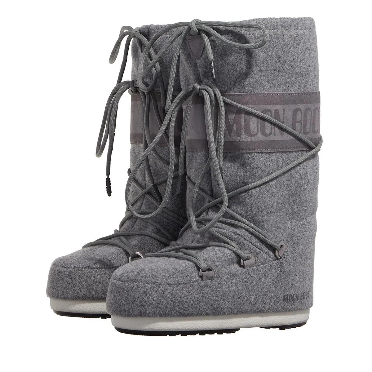 Moonboot Women's Grey Boots & Ankle Boots - Mb Icon Felt - Boots & Ankle Boots For 39_41