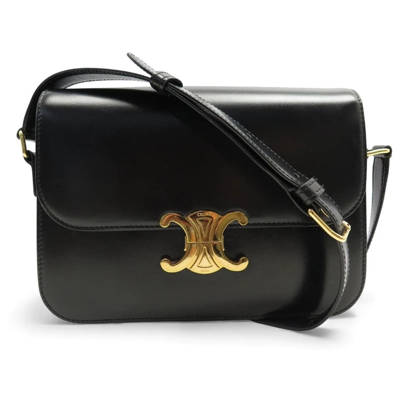 Celine Crossbody Bag CELINE TRIOMPHE 187363 HANDTASCHE AUS SCHWARZEM LE schwarz
