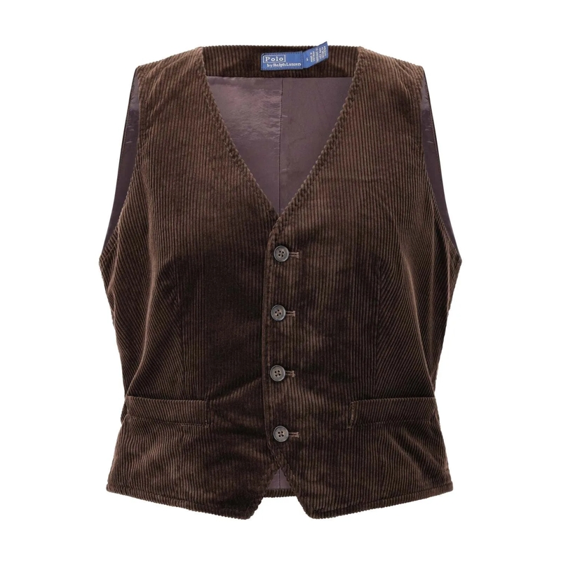 Polo Ralph Lauren Vest Weste aus Cord Dunkelbraun