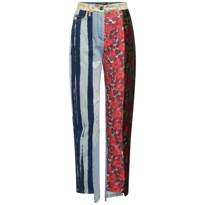 Dolce&Gabbana T-shirt Dolce & Gabbana Embroidered Denim Pants blau