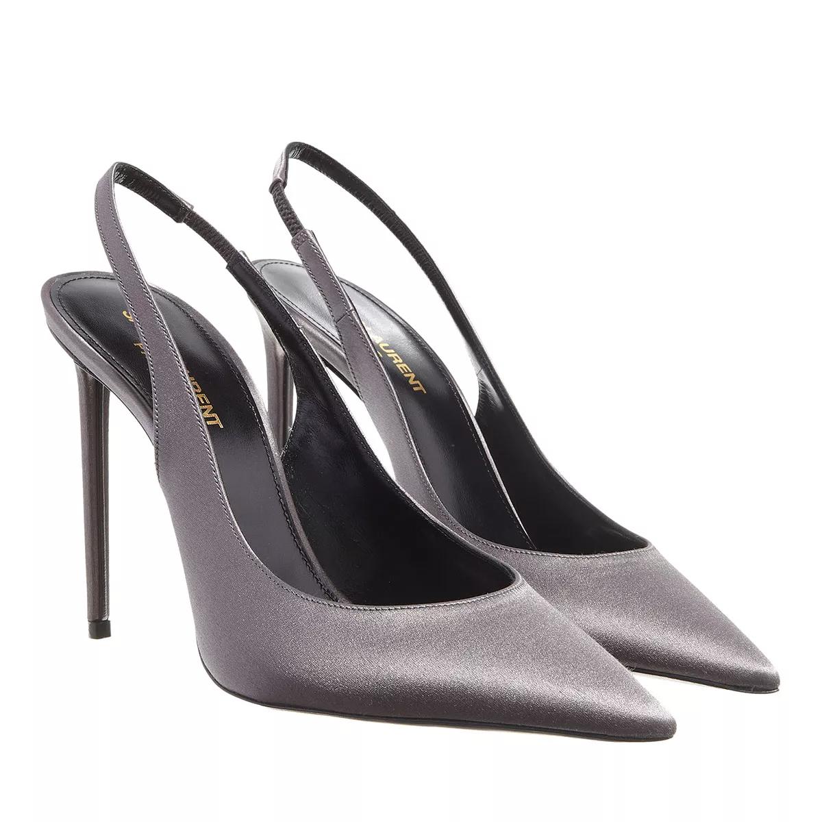 Grey top slingback pumps