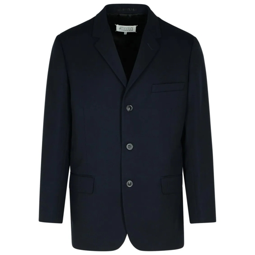 Maison Margiela Navy Virgin Wool Blazer Blue Blazer