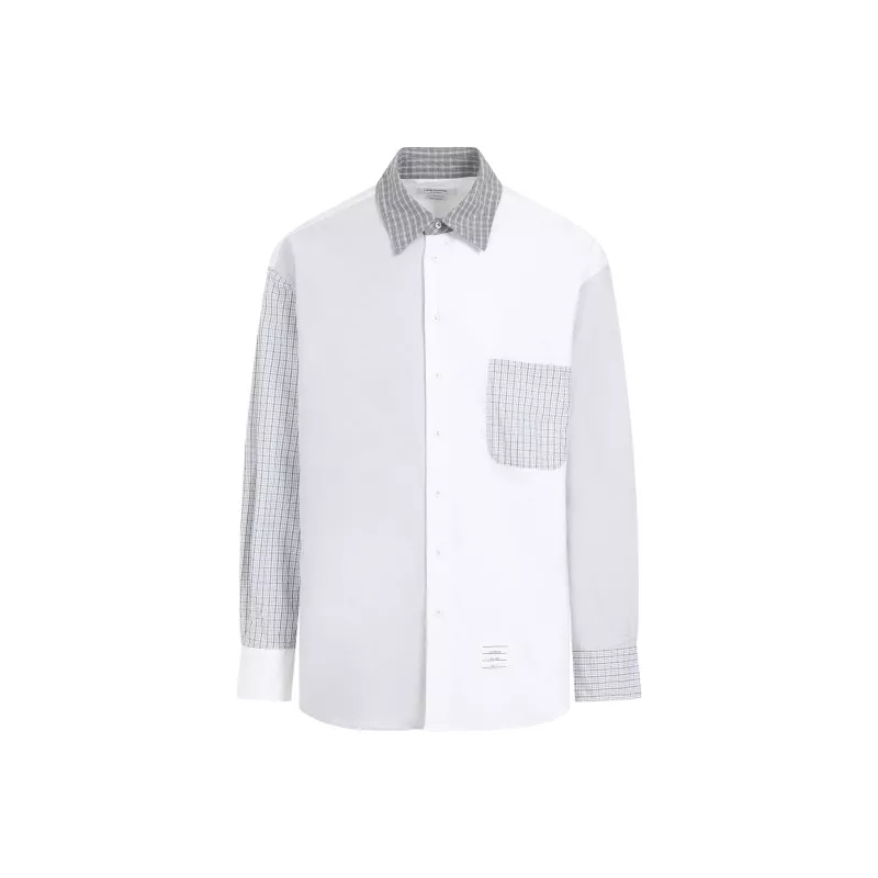 Thom Browne Chemise White Cotton Funmix Oversized Long Sleeve Shirt White