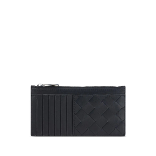 Bottega Veneta Charcoal Grey Leather Wallet Grey Portemonnee