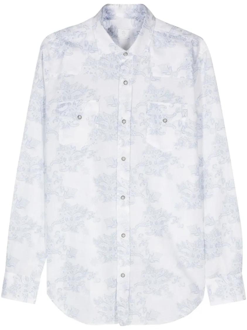 Thumbnail - Eleventy - Floral-Print Shirt - Größe 41 - blau