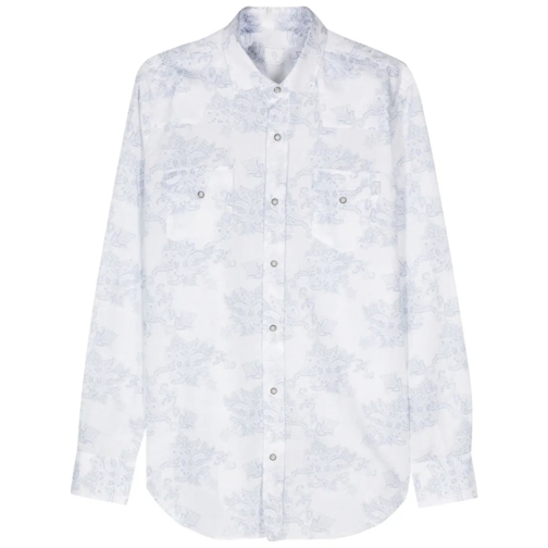 Eleventy Hemden Floral-Print Shirt Blue