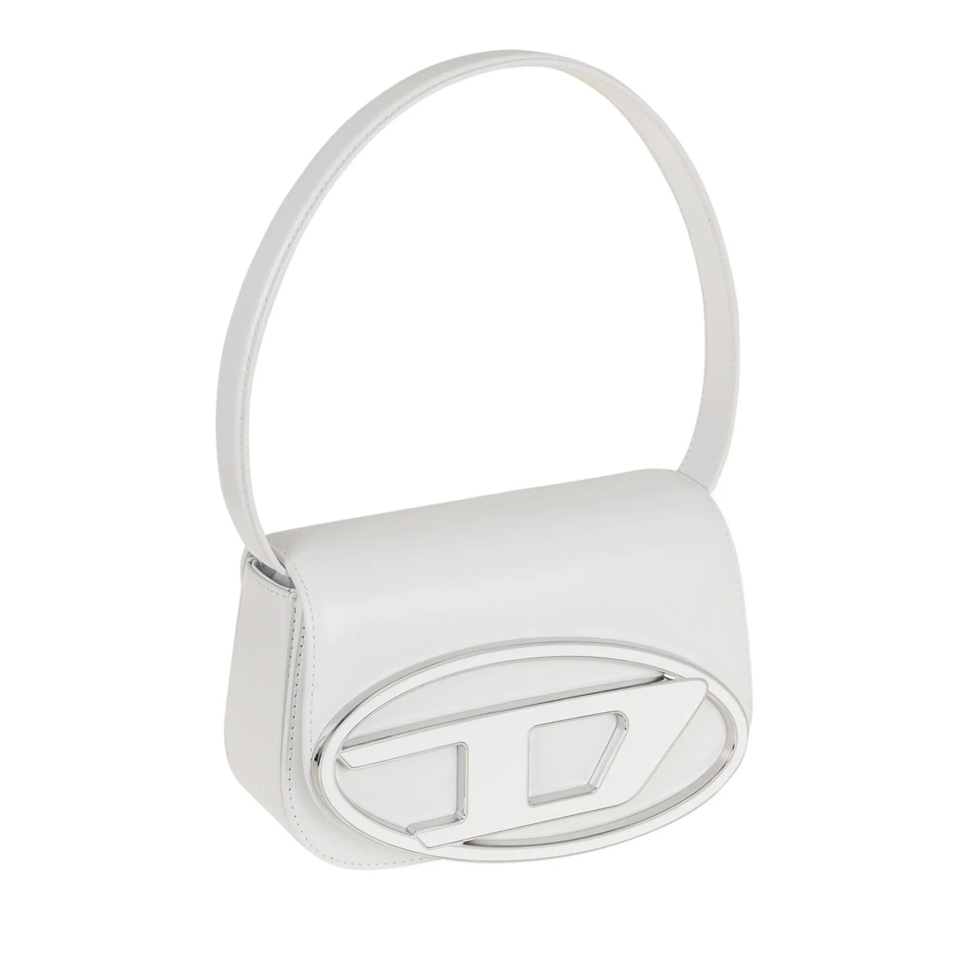 Diesel Shoppers White Structured Nappa Leather 1Dr Bag in wit