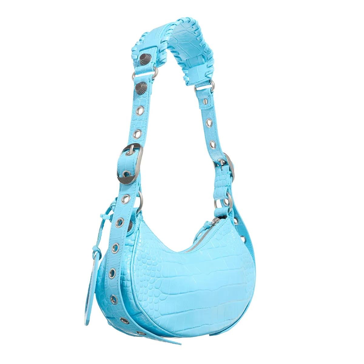 Balenciaga Crossbody bags Le Cagole XS Shoulder Bag Crocodile Embossed in blauw