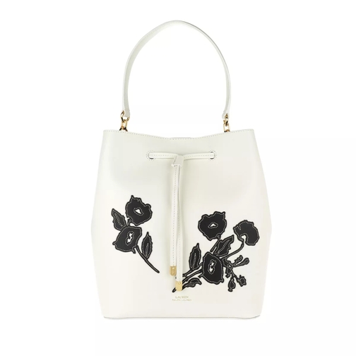 Lauren Ralph Lauren Dryden Drawstring Bag Vanilla/Black Floral Bucket Bag