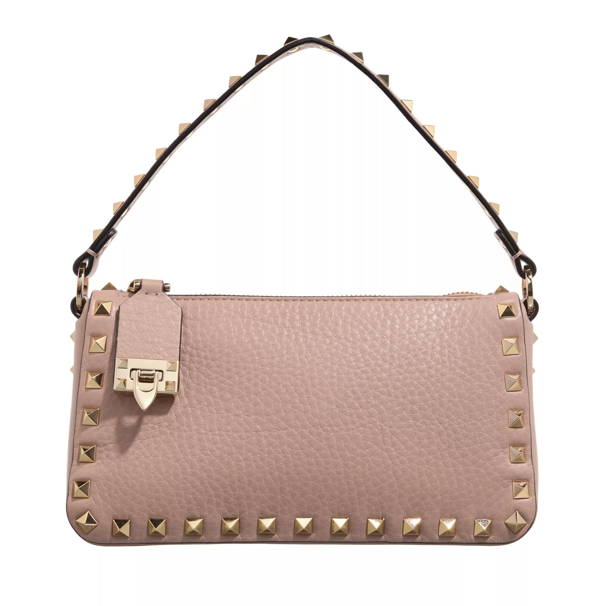 Valentino Garavani Crossbody Bags - Small Rockstud Shoulder Bag - Gr. unisize - in Taupe - für Damen