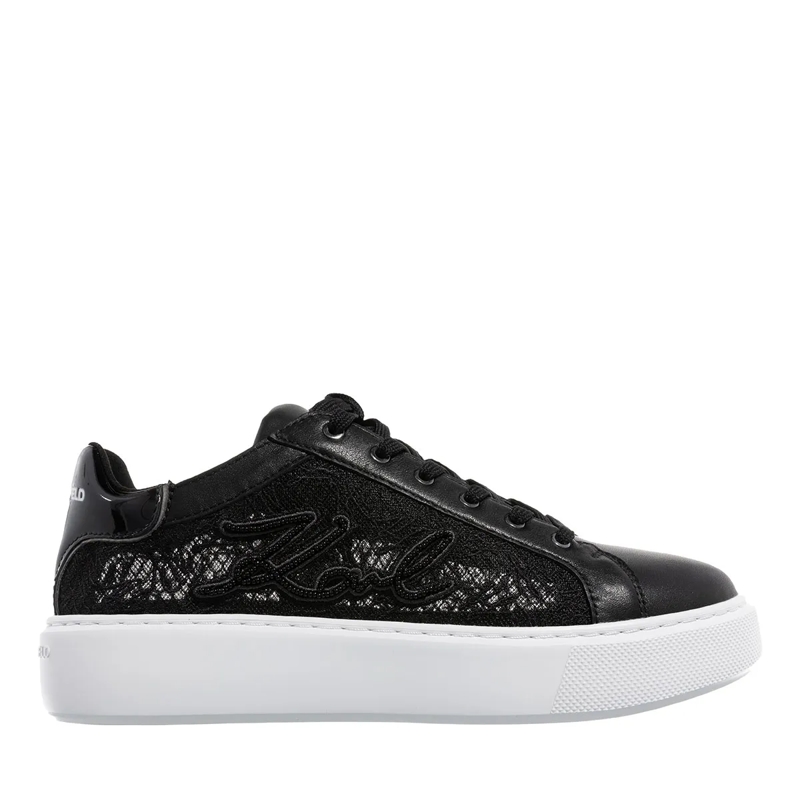 Karl Lagerfeld Low-Top-Sneaker Maxi Kup Autograph Lace Lo  Black Lthr & Textile