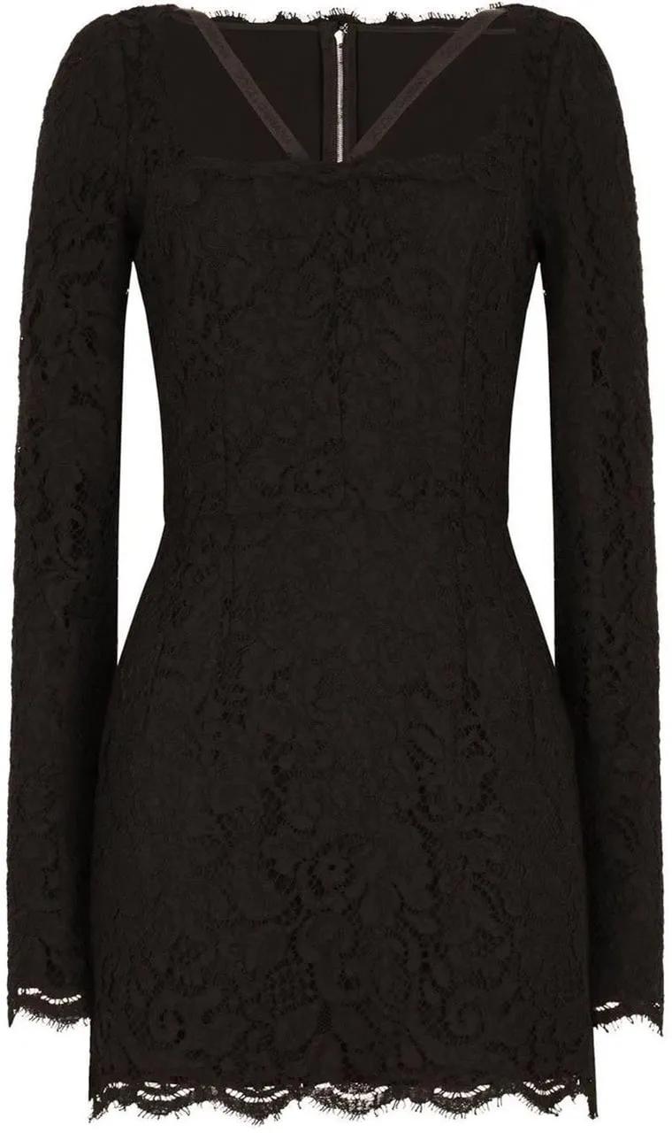 Thumbnail - Dolce&Gabbana - Dolce & Gabbana Lace Mini Dress - Größe 42 - black