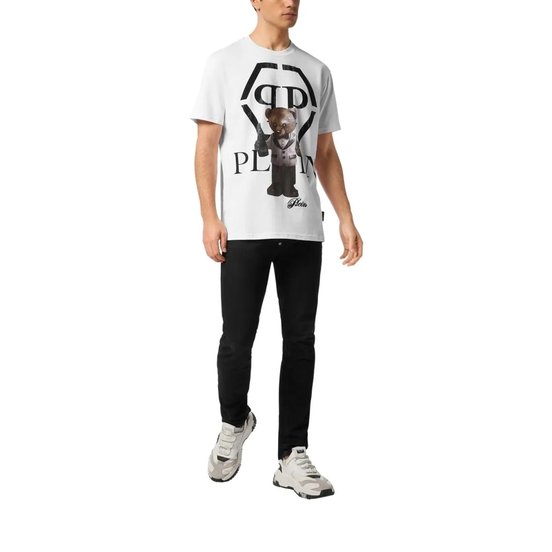 Philipp Plein T-Shirt T-Shirt Rundhalsausschnitt Ss Teddy weiss(Image 2)