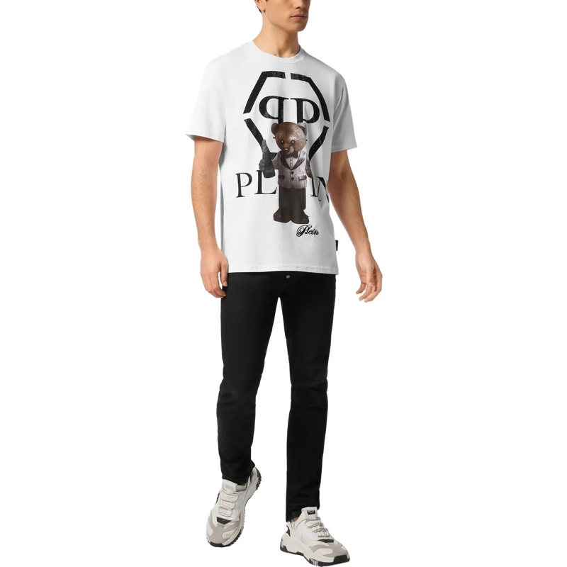 Philipp Plein T-Shirt T-Shirt Rundhalsausschnitt Ss Teddy weiss(Image 4)