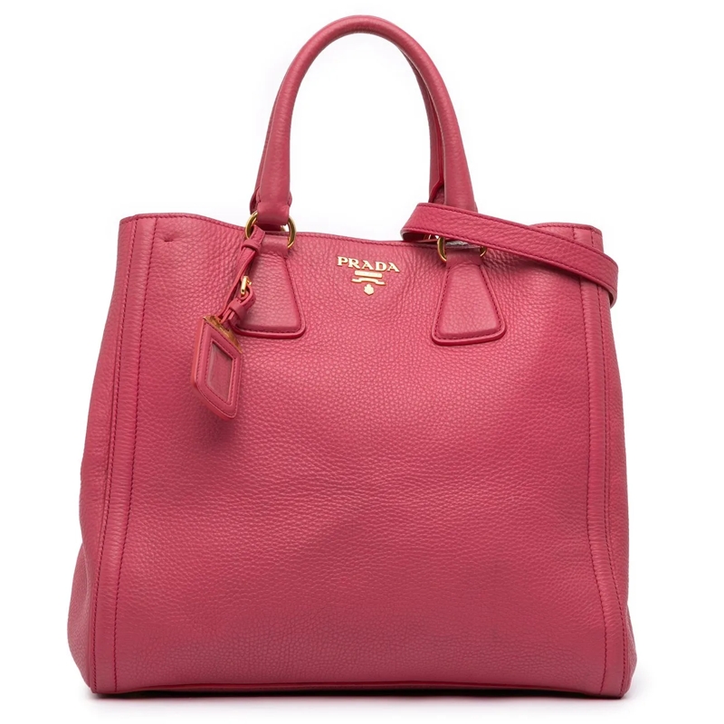 Prada Sac à bandoulière Vitello Daino Open Convertible Tote rose