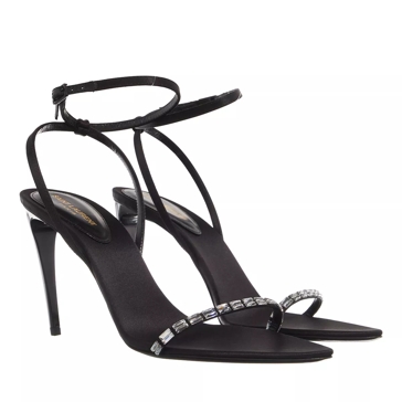 Black embellished 2024 heeled sandals