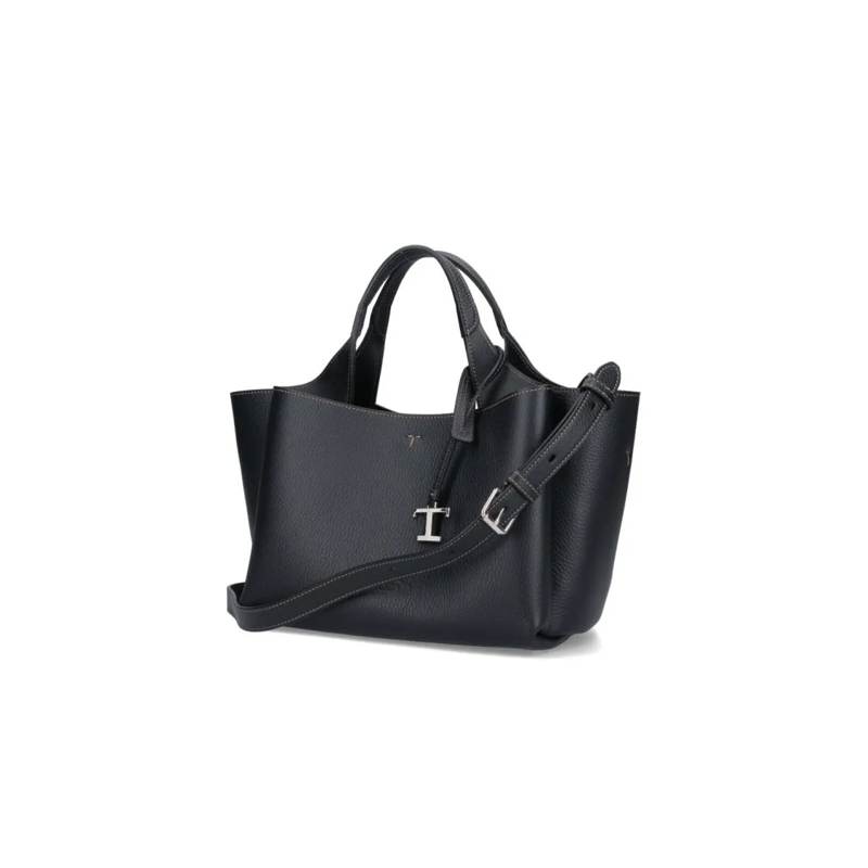 Tod's Sac à bandoulière Mini Hammered Leather Tote Bag Black