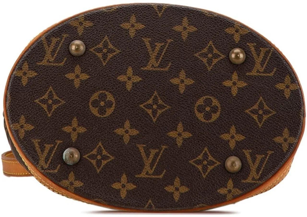 Louis Vuitton Shoppers Monogram Petit Bucket in bruin