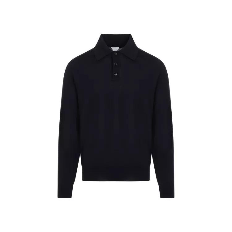 Bottega Veneta - Long Sleeves Polo - Größe S - blau