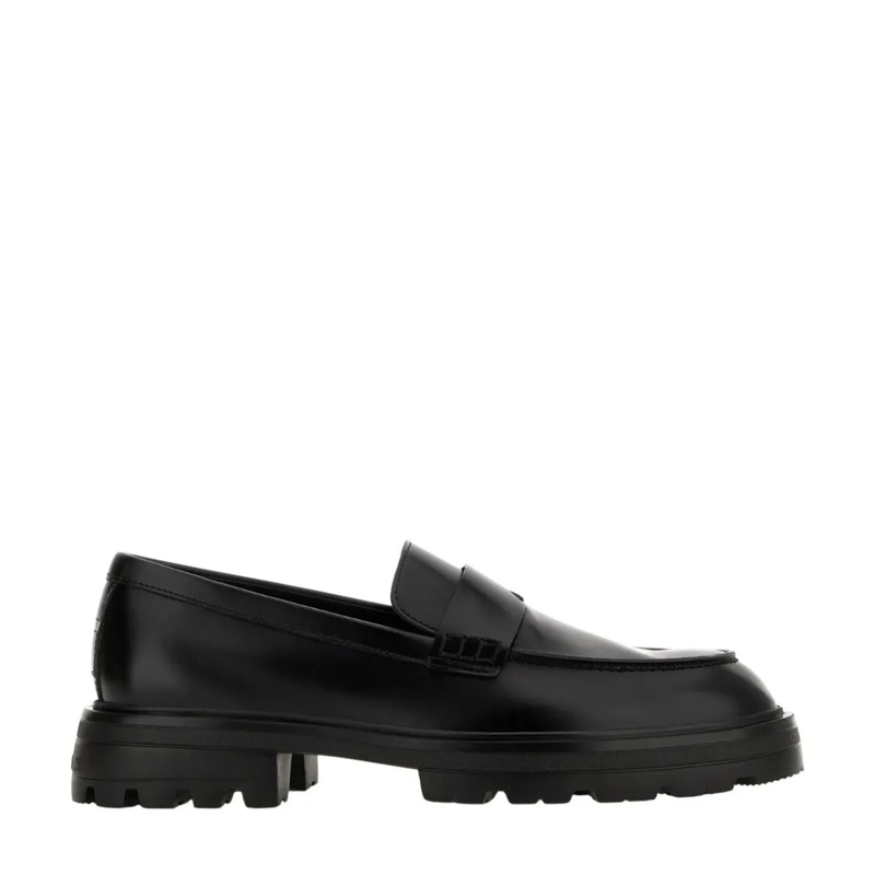Hogan Loafer Sophisticated Penny Loafers In Leather Black