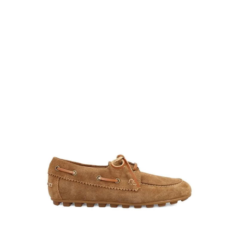 Hogan Ballerines Moccasin-Style Loafers With Decorative Laces And G Brown