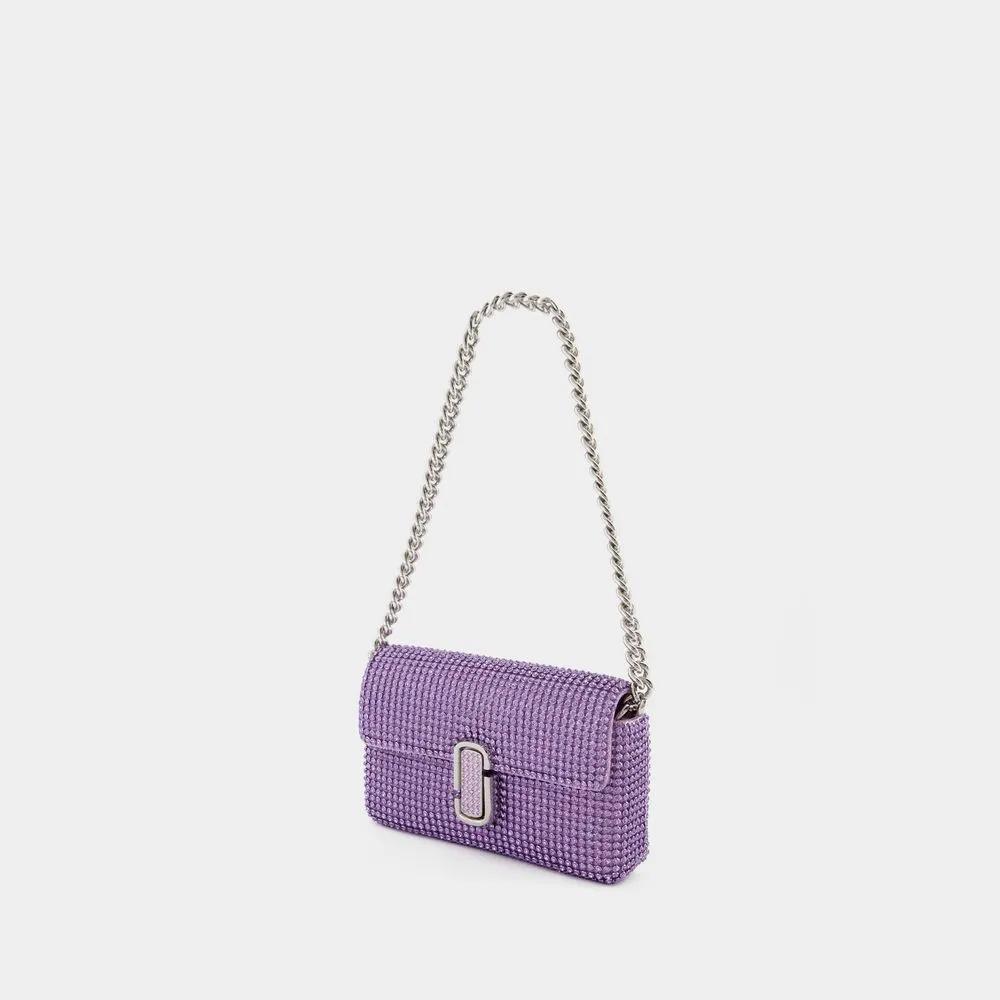 Marc Jacobs Crossbody bags The Rhinestone J Marc Logo Mini Shoulder Bag in paars