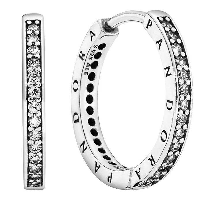 Silver hoops pandora online