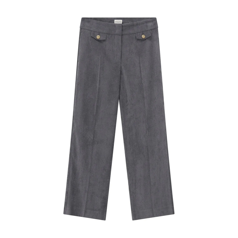 Seductive Pantalon en velours côtelé Cordhose Alara grau