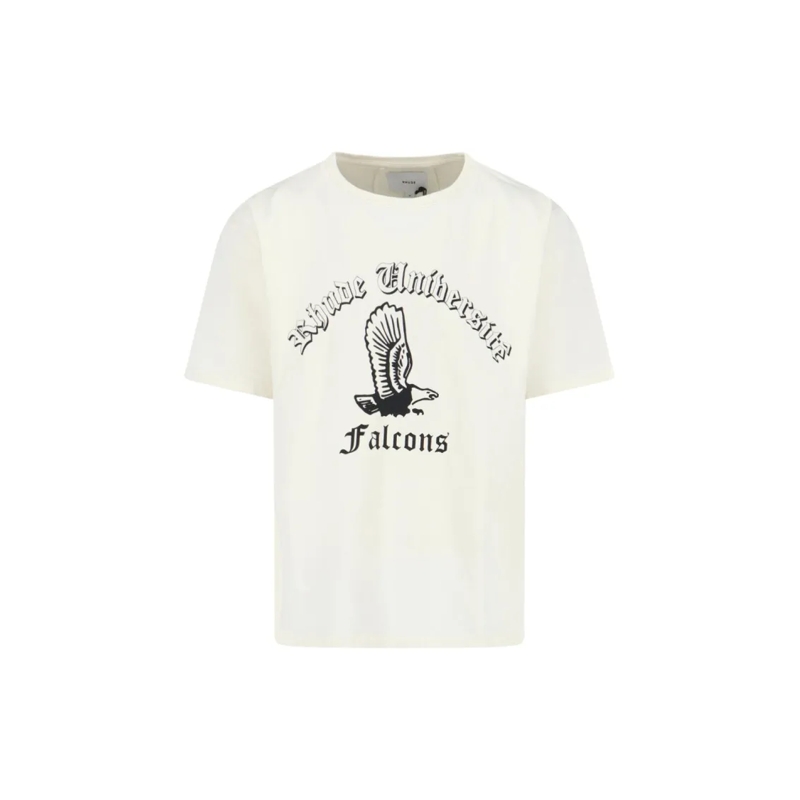 Rhude T-shirt Minimalist White T-Shirt With Standard Crew Neckli White