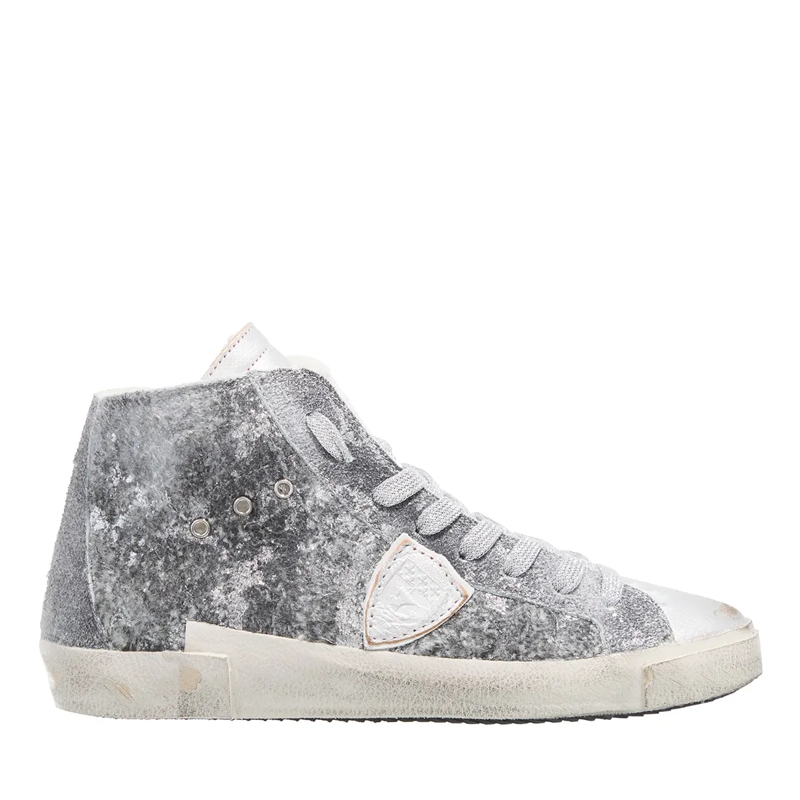 Philippe Model High-Top-Sneaker Prsx High Woman Legere Daim Metal Fur_Gris Arg