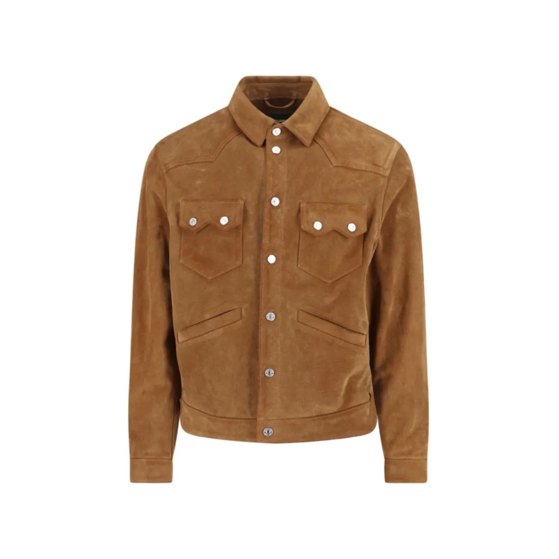 Dsquared2  Structured Brown Jacket With Front Zipper Brown