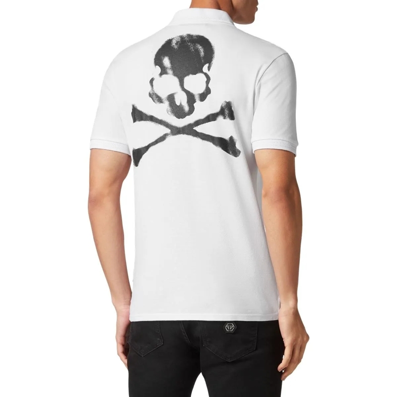 Philipp Plein Poloshirt Poloshirt Skull&Bones weiss(Image 5)