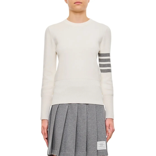 Thom Browne Pullover Milano Stitch Classic Crew Neck Pullover White