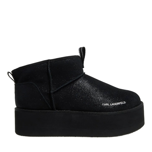 Karl Lagerfeld Chaussure bateau Thermo Lo Slip On Boot Black Shimmer Suede