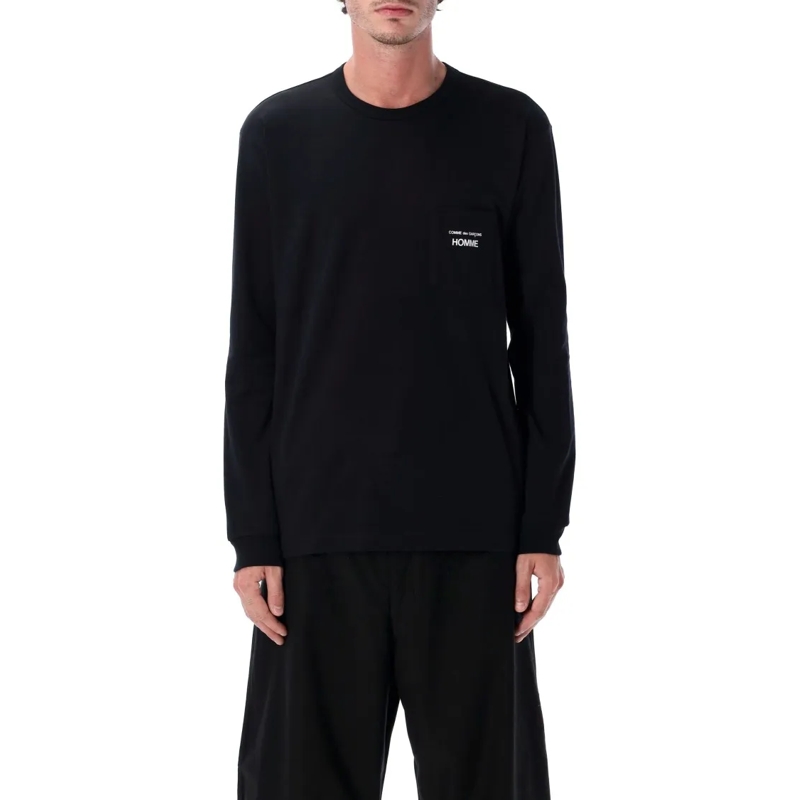 Comme des Garcons Langärmeliges Oberteil Cotton Long Sleeve T-Shirt Black