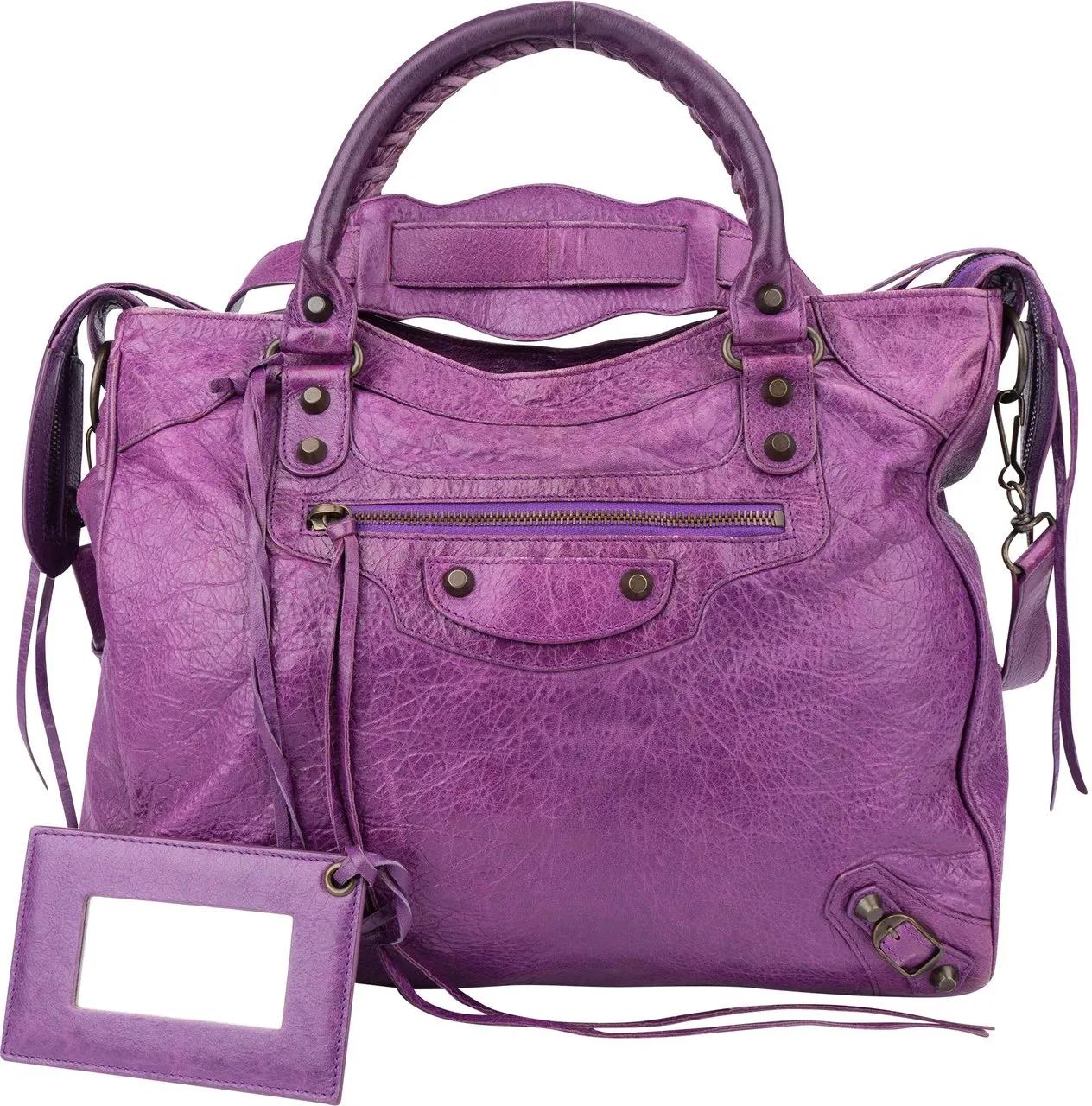 Balenciaga Crossbody Bags - Balenciaga Purple Leather Classic City Handbag - Gr. unisize - in Orange - für Damen